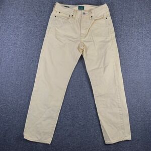 J Crew Oarsman Jeans Men 31x28 Yellow Y2K Style Retro Straight Leg Cotton Denim